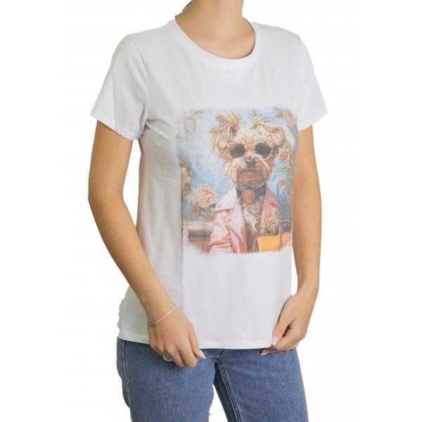 t shirt con stampa cagnolino 